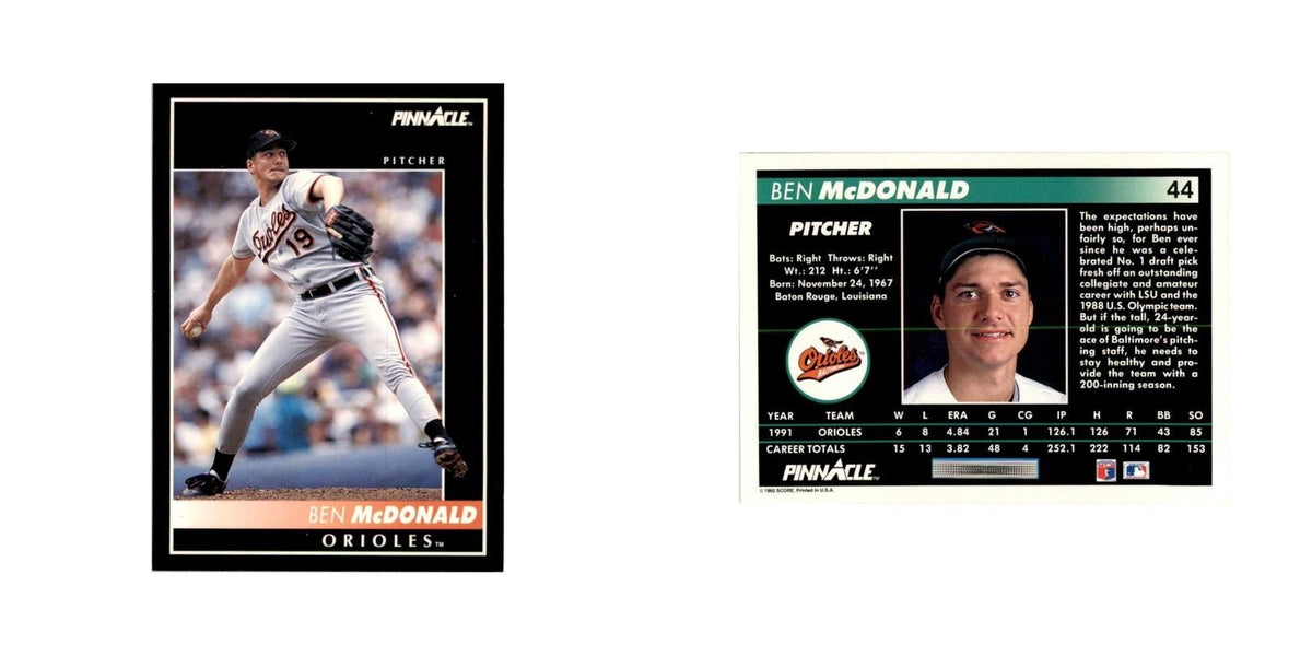 1992 Pinnacle Ben McDonald Baseball Cards #44