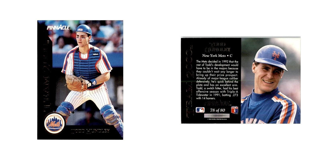 1992 Pinnacle Todd Hundley Baseball Cards #78