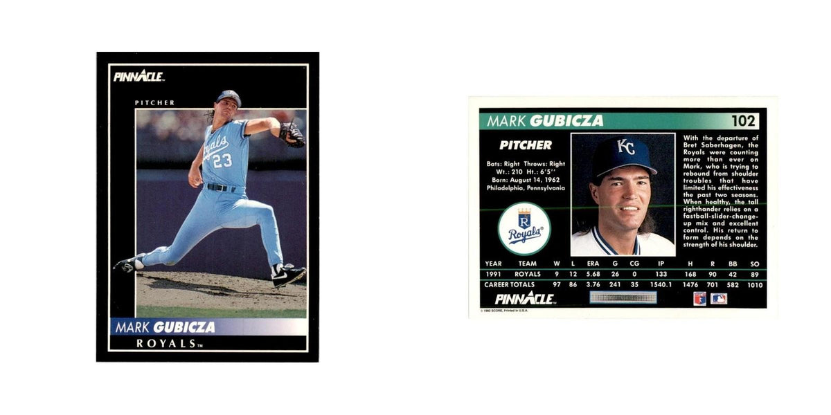 1992 Pinnacle Mark Gubicza Baseball Cards #102