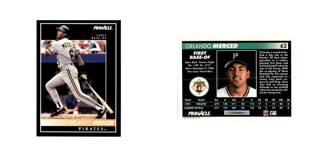 1992 Pinnacle Orlando Merced Baseball Cards #62