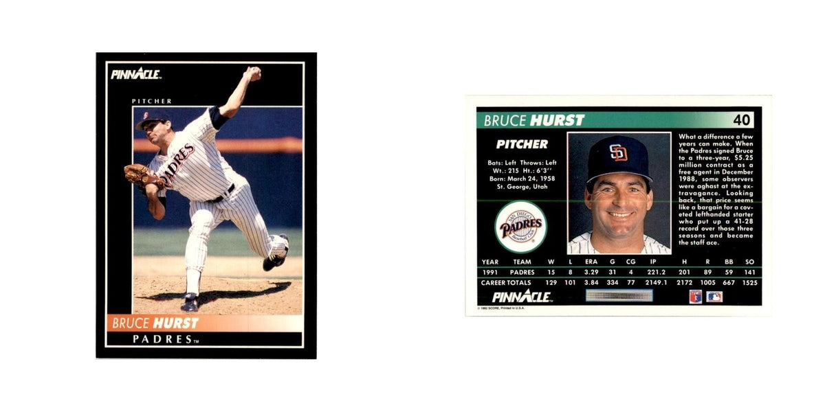 1992 Pinnacle Bruce Hurst Baseball Cards #40