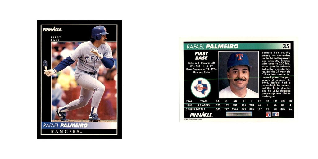 1992 Pinnacle Rafael Palmeiro Baseball Cards #35
