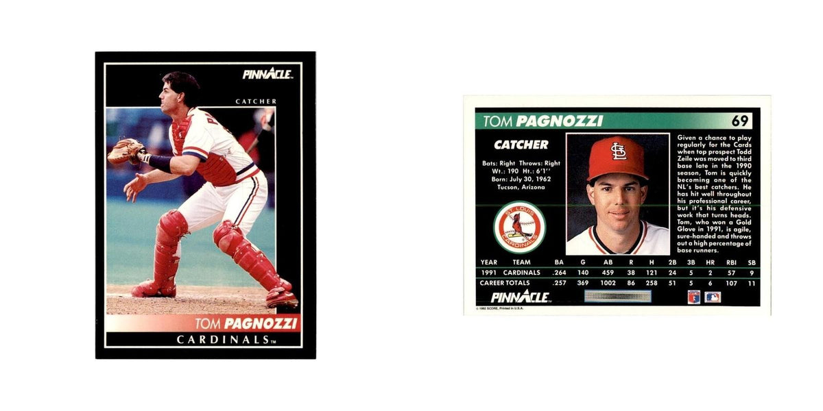 1992 Pinnacle Tom Pagnozzi Baseball Cards #69