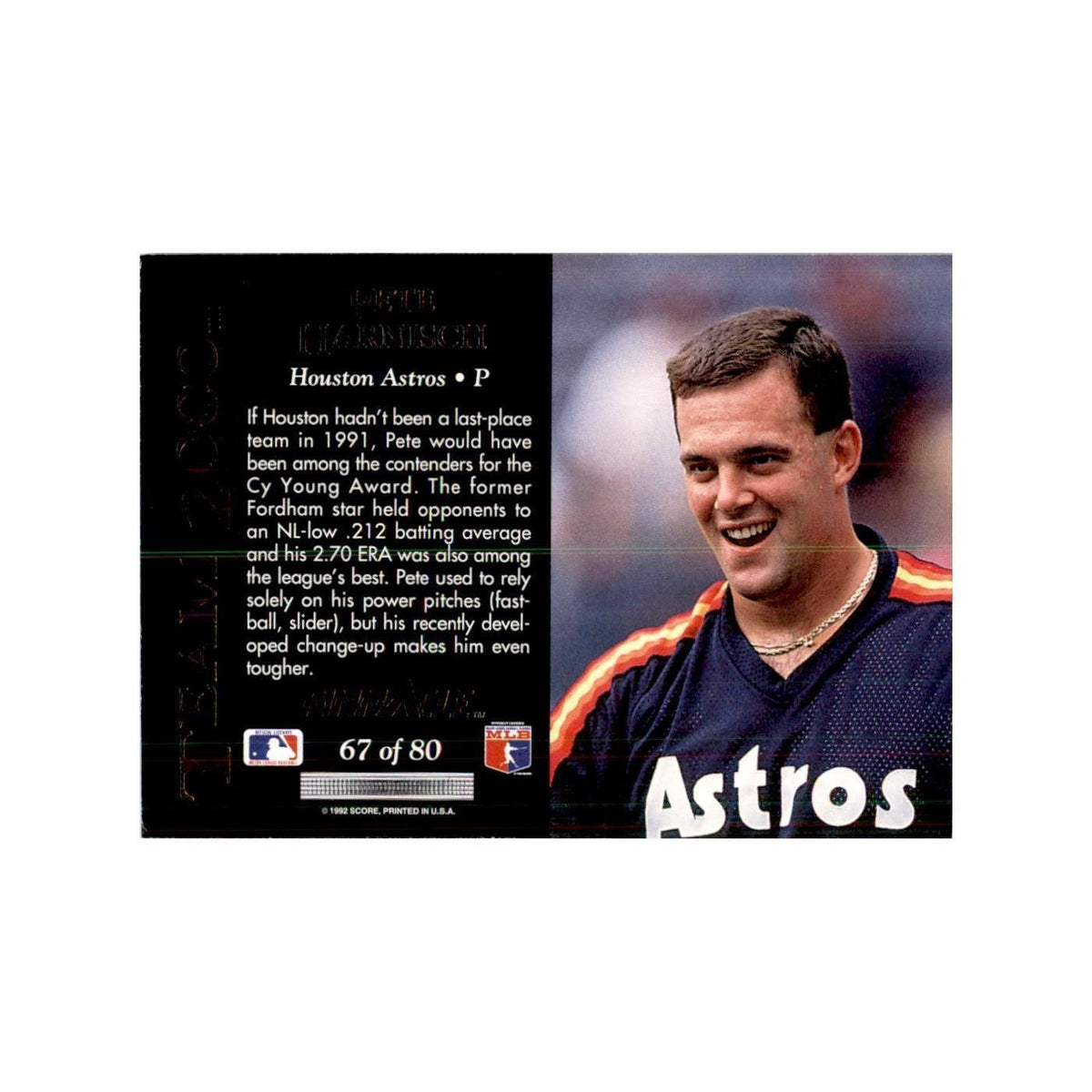 1992 Pinnacle Pete Harnisch Baseball Cards #67