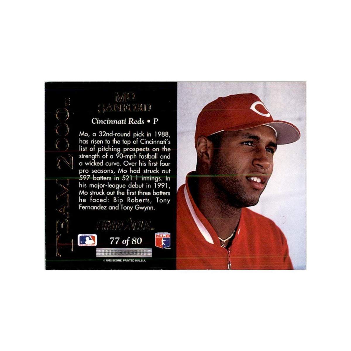 1992 Pinnacle Mo Sanford Baseball Cards #77