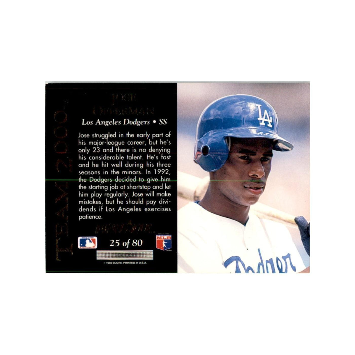 1992 Pinnacle Jose Offerman Baseball Cards #25