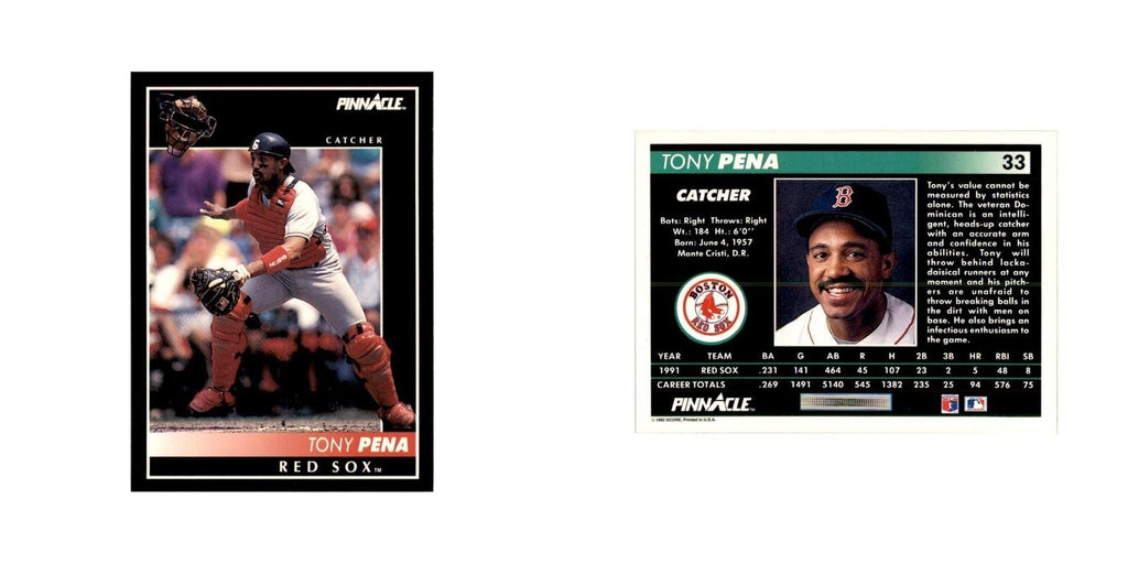 1992 Pinnacle Tony Pena Baseball Cards #33