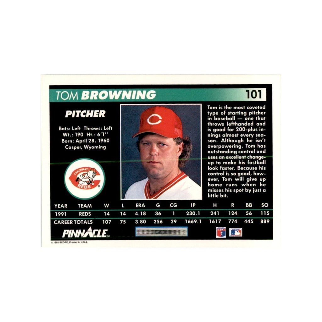 1992 Pinnacle Tom Browning Baseball Cards #101