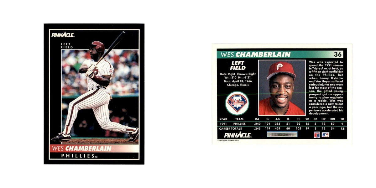 1992 Pinnacle Wes Chamberlain Baseball Cards #36