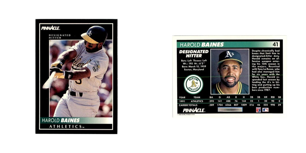 1992 Pinnacle Harold Baines Baseball Cards #41