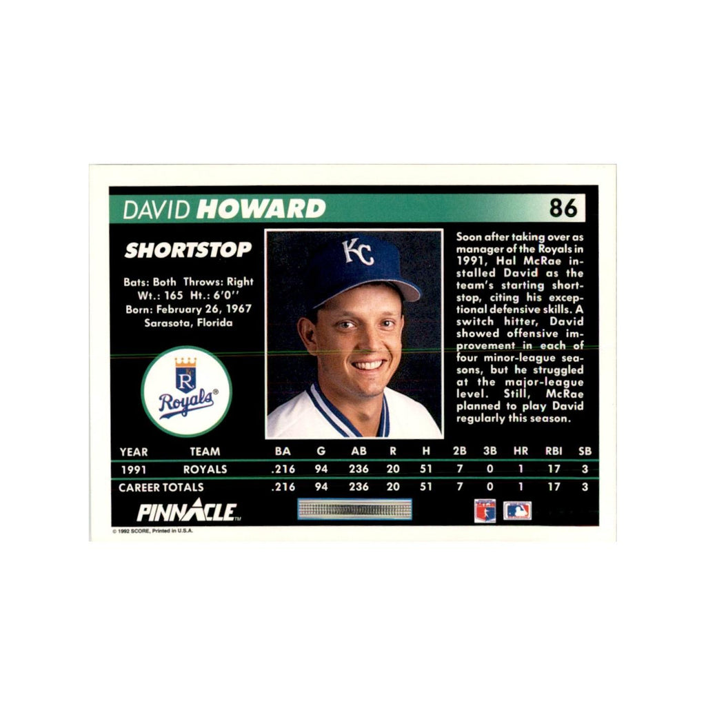 1992 Pinnacle David Howard Baseball Cards #86