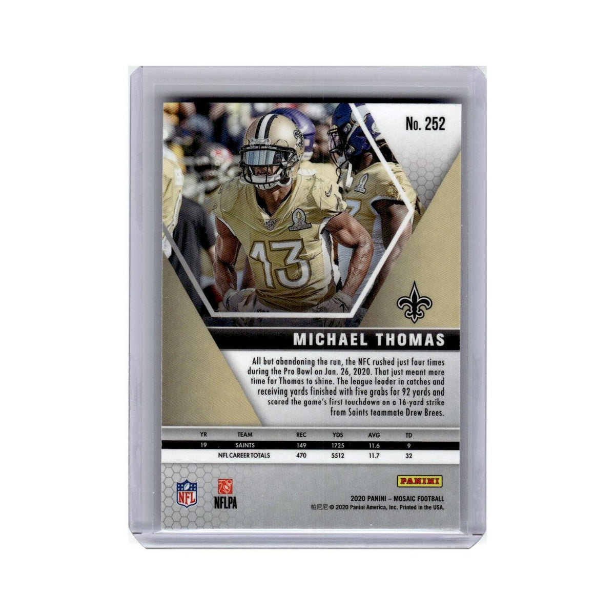 Michael Thomas 2020 Panini Mosaic #252 New Orleans Saints Football Card NM
