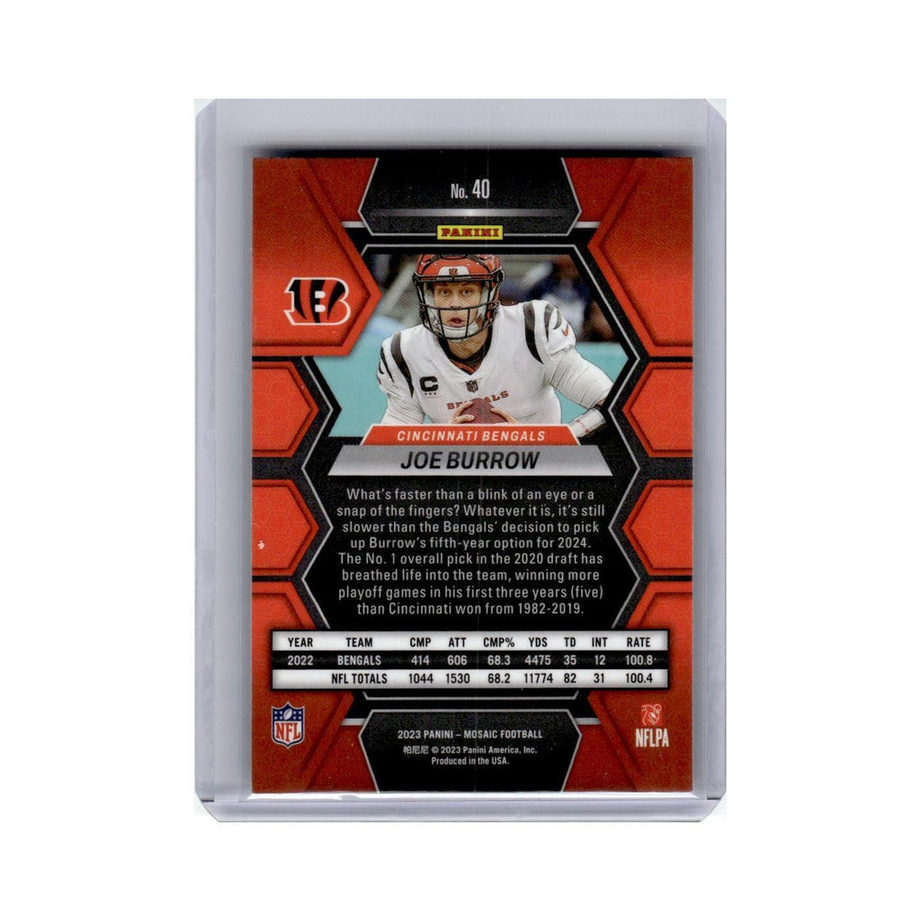 Joe Burrow 2023 Panini Mosaic #40 Cincinnati Bengals Football Card NM