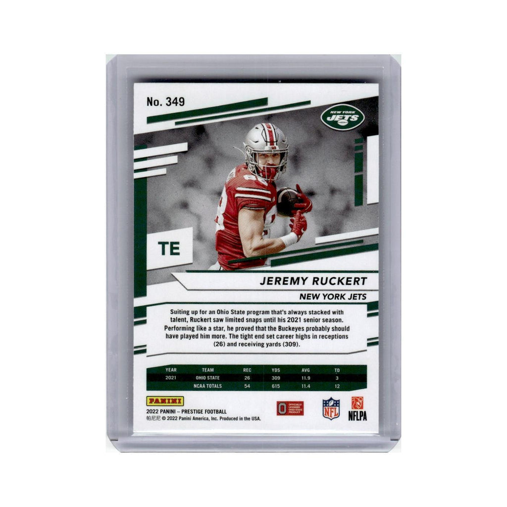 Jeremy Ruckert Rookie 2022 Panini Prestige #349 New York Jets Football Card NM