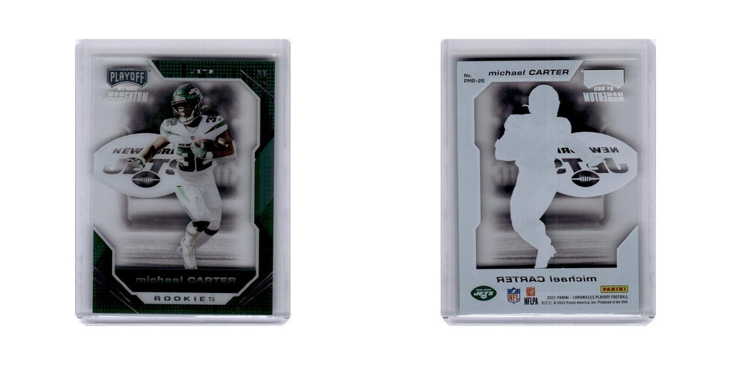 Michael Carter 2021 Panini Chronicles Playoff Momentum Rookies #PMR-26 Jets NM
