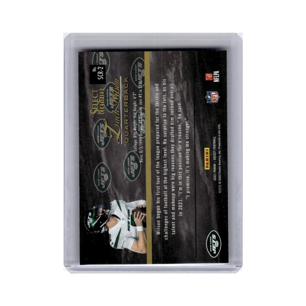 Zack Wilson 2021 Select Certified Rookie #SCR-2 New York Jets Football Card NM