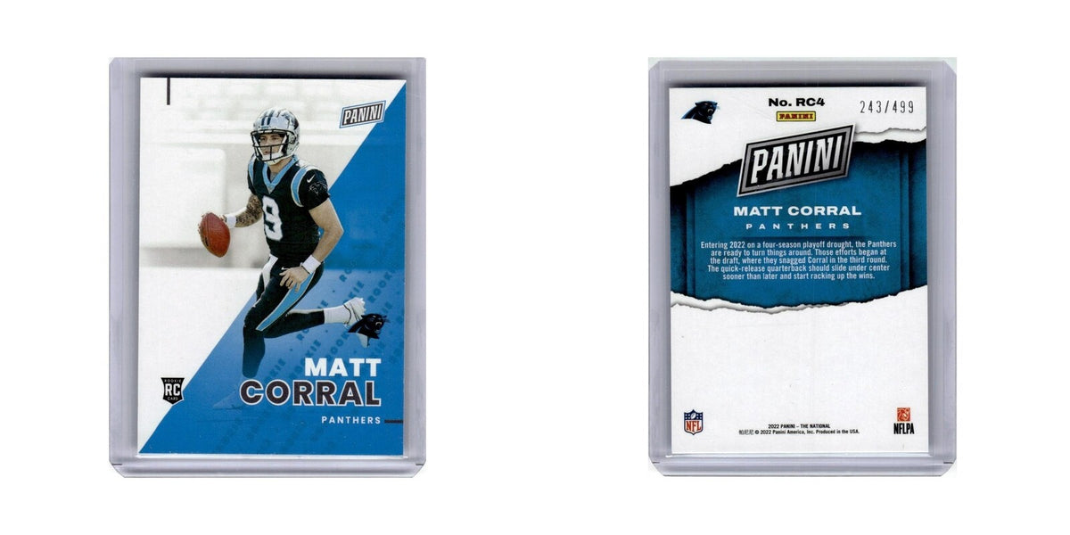Matt Corral #/499 2022 Panini The National #RC4 Carolina Panthers NM