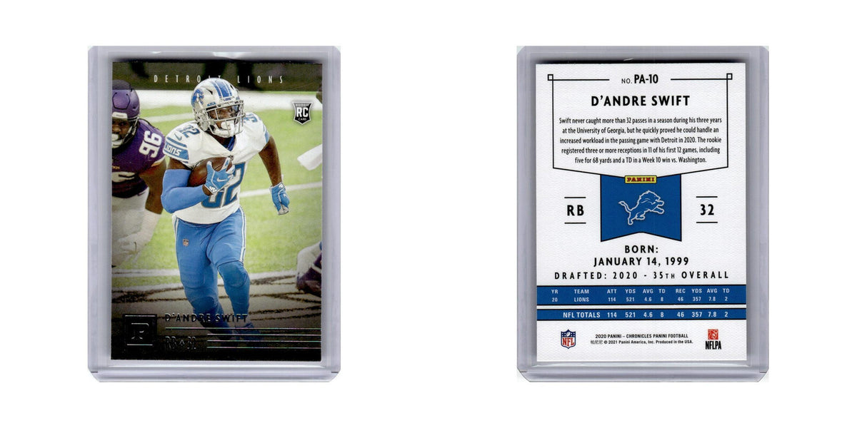 D'Andre Swift Rookie 2020 Panini Chronicles #PA-10 Detroit Lions NM