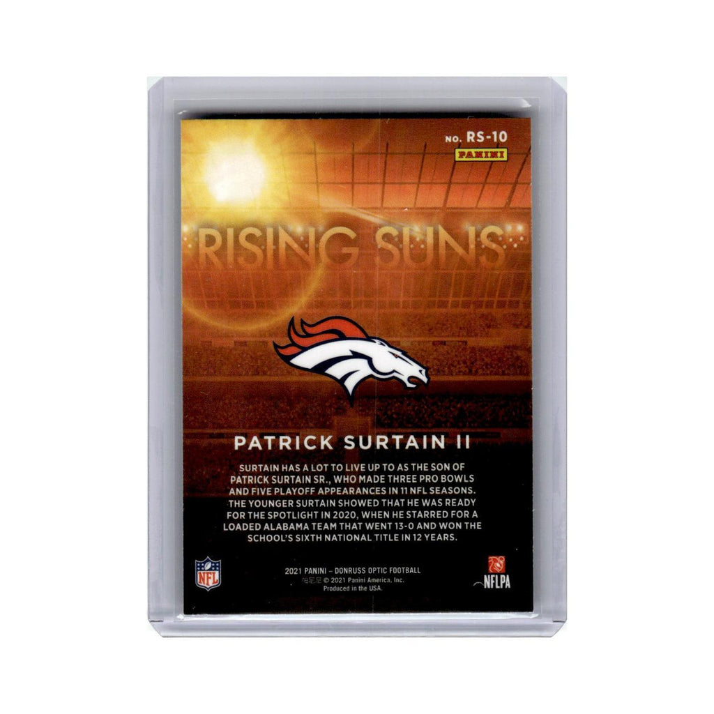 Patrick Surtain II 2021 Donruss Optic Rising Suns #RS-10 Denver Broncos NM