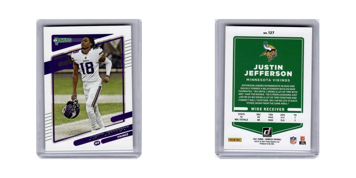Justin Jefferson 2021 Donruss #127 Minnesota Vikings Football Card NM