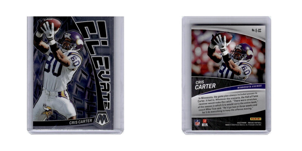 Cris Carter 2023 Panini Mosaic Elevate #E-CC Minnesota Vikings Football Card NM