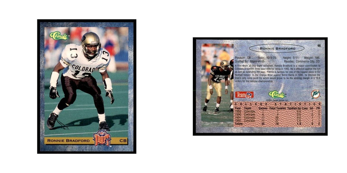 1993 Classic Draft Ronnie Bradford Football Cards #66