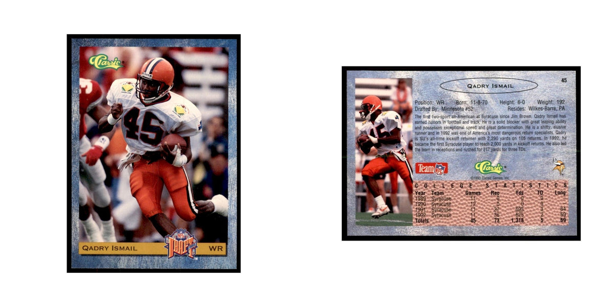 1993 Classic Draft Qadry Ismail Football Cards #45