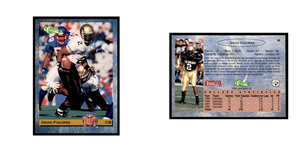 1993 Classic Draft Deon Figures Football Cards #68