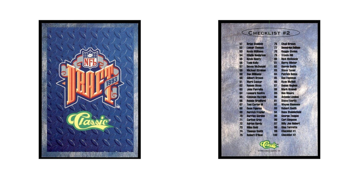 1993 Classic Draft Brian Stablein Football Cards #nan