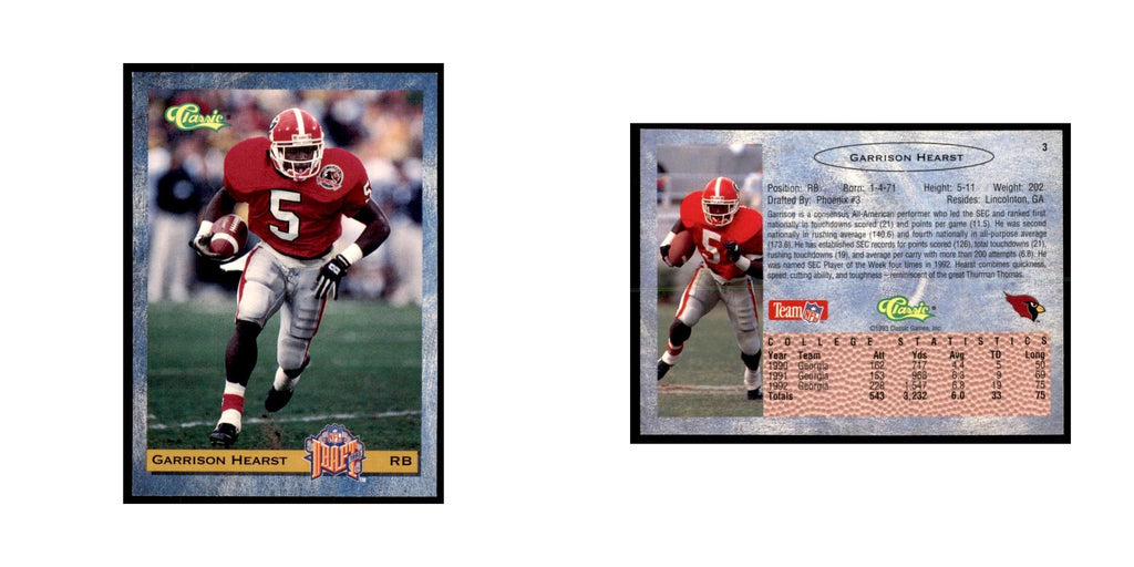 1993 Classic Draft Garrison Hearst Football Cards #3