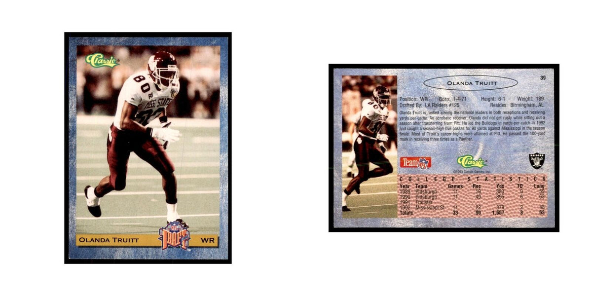 1993 Classic Draft Olanda Truitt Football Cards #39