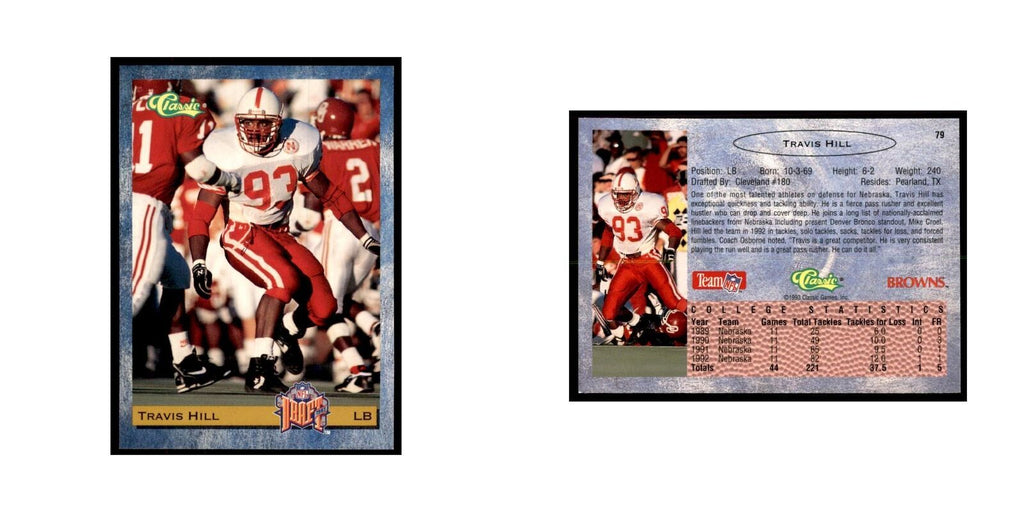 1993 Classic Draft Travis Hill Football Cards #79