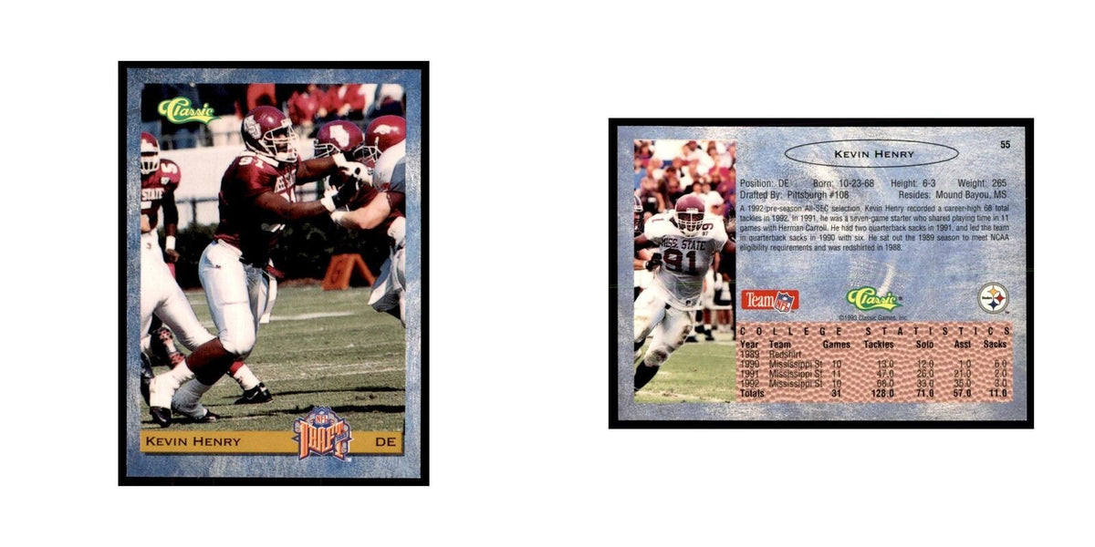 1993 Classic Draft Kevin Henry Football Cards #55
