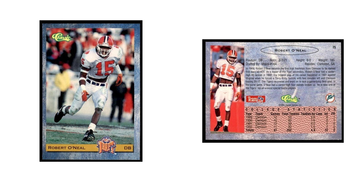 1993 Classic Draft Robert O'Neal Football Cards #75