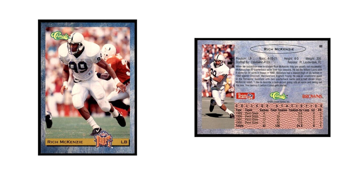 1993 Classic Draft Rich McKenzie Football Cards #80