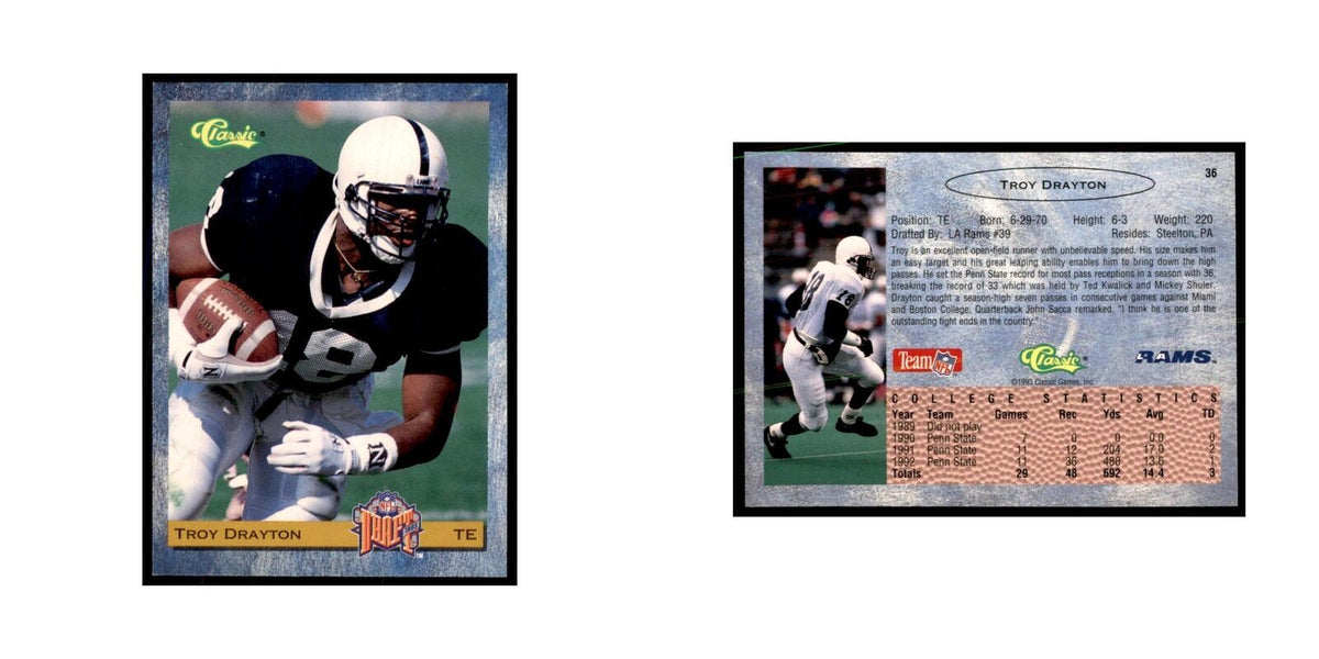 1993 Classic Draft Troy Drayton Football Cards #36