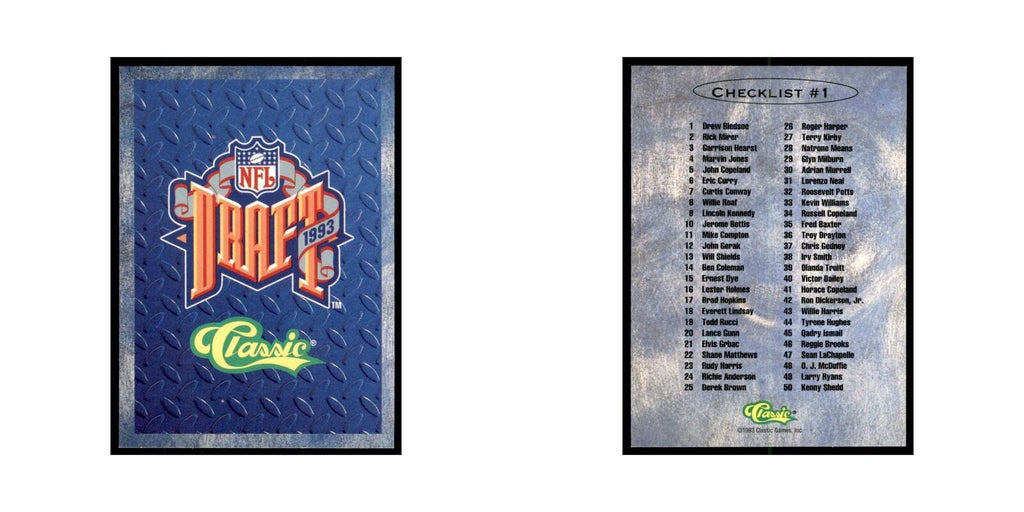 1993 Classic Draft Checklist #1 Football Cards #nan