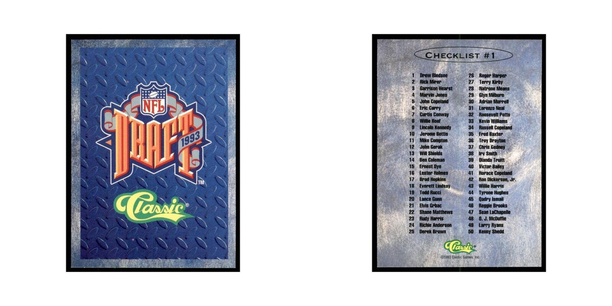 1993 Classic Draft Checklist #1 Football Cards #nan
