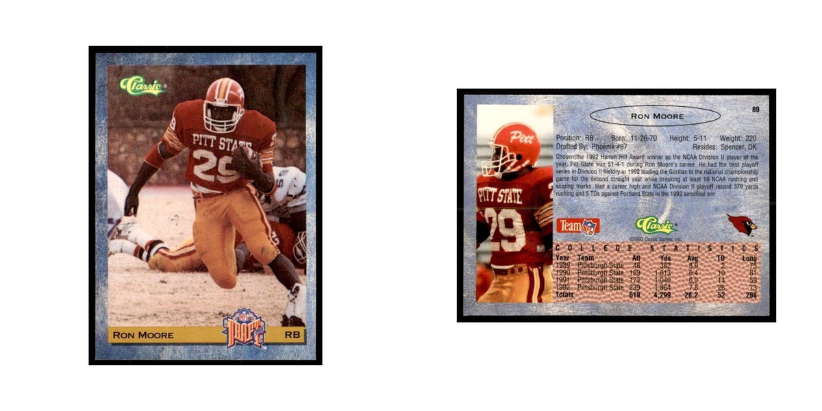 1993 Classic Draft Ron Moore Football Cards #89