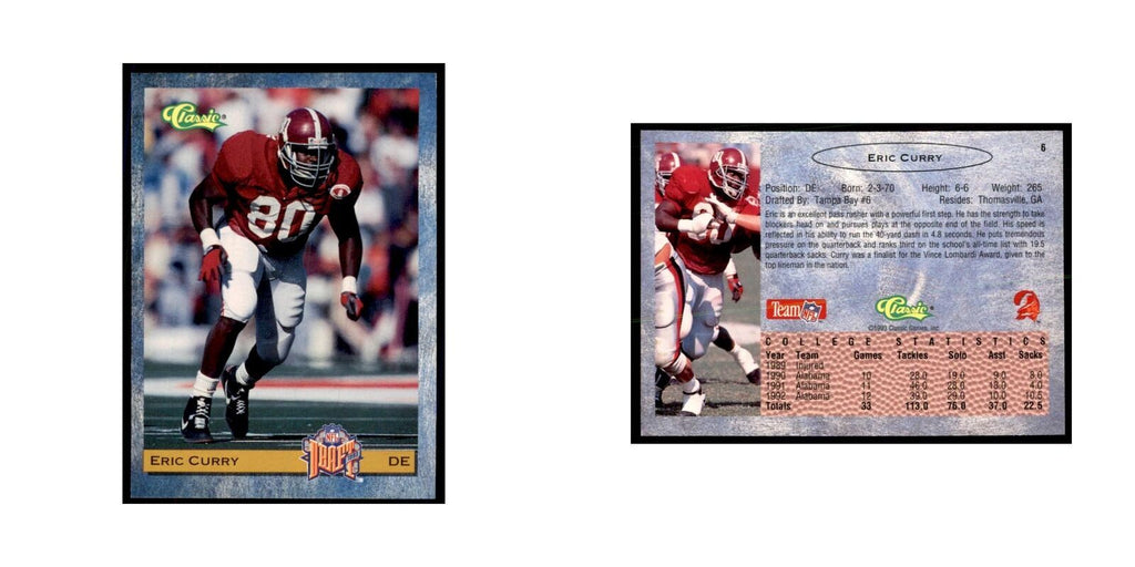 1993 Classic Draft Eric Curry Football Cards #6