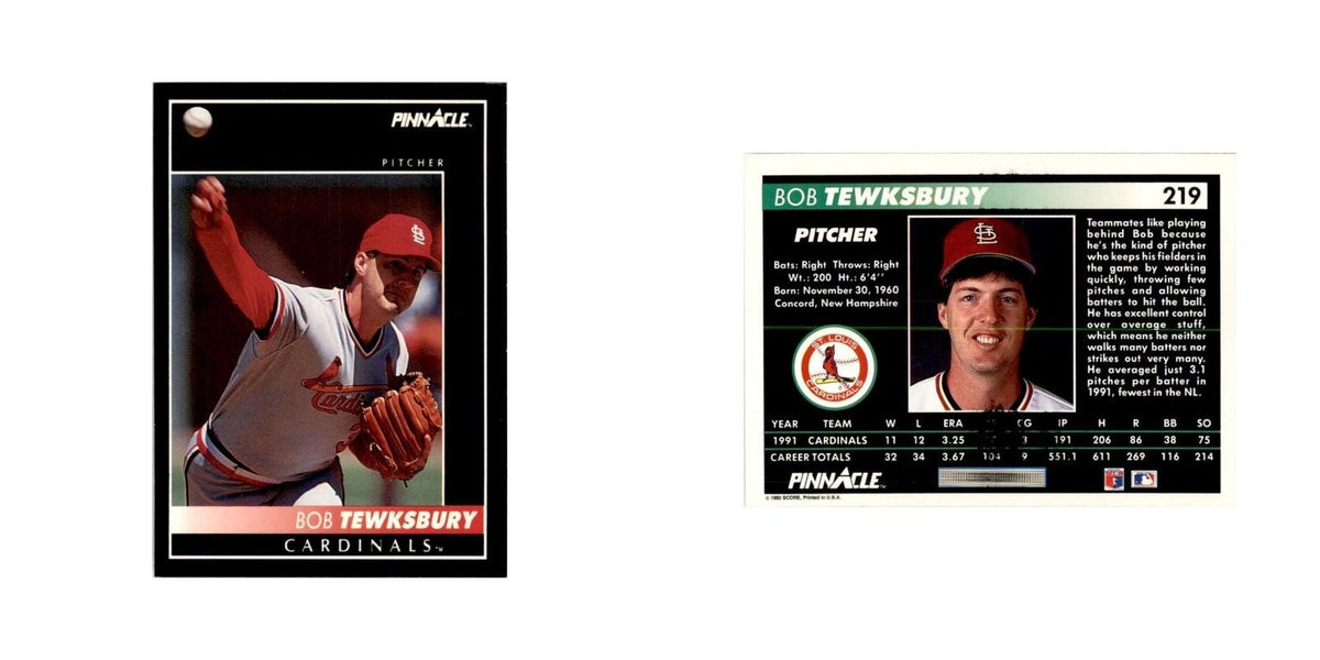 1992 Pinnacle Bob Tewksbury Baseball Cards #219