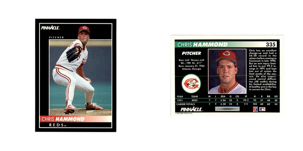 1992 Pinnacle Chris Hammond Baseball Cards #335