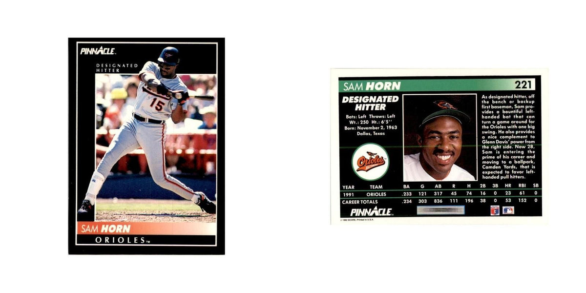 1992 Pinnacle Sam Horn Baseball Cards #221