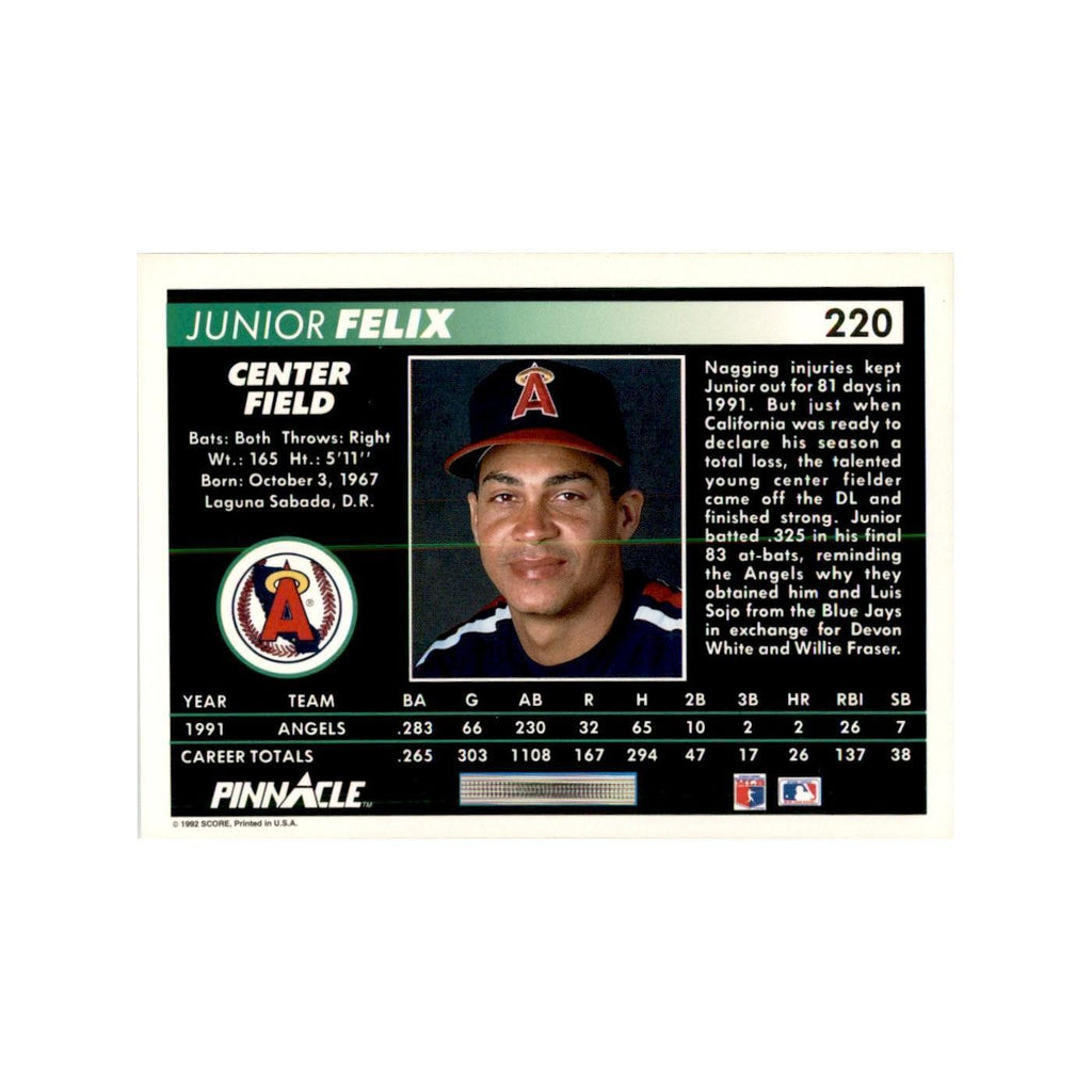 1992 Pinnacle Junior Felix Baseball Cards #220