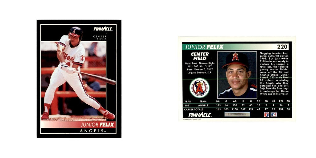 1992 Pinnacle Junior Felix Baseball Cards #220