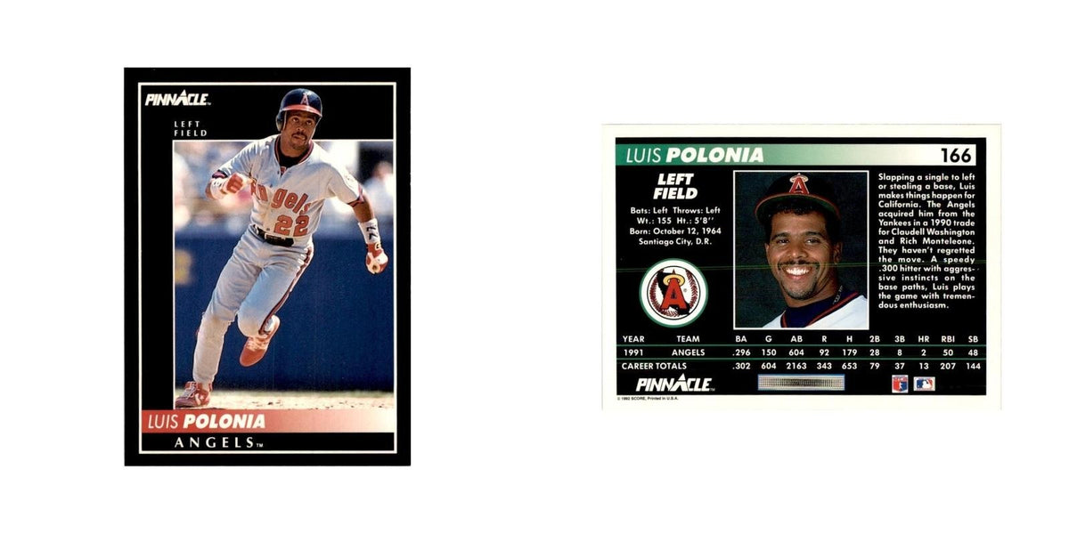 1992 Pinnacle Luis Polonia Baseball Cards #166