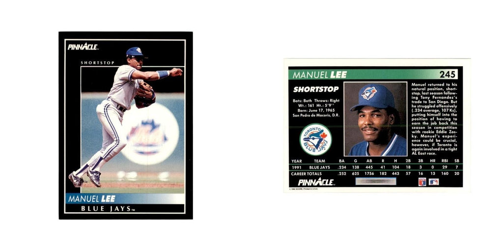 1992 Pinnacle Manuel Lee Baseball Cards #245