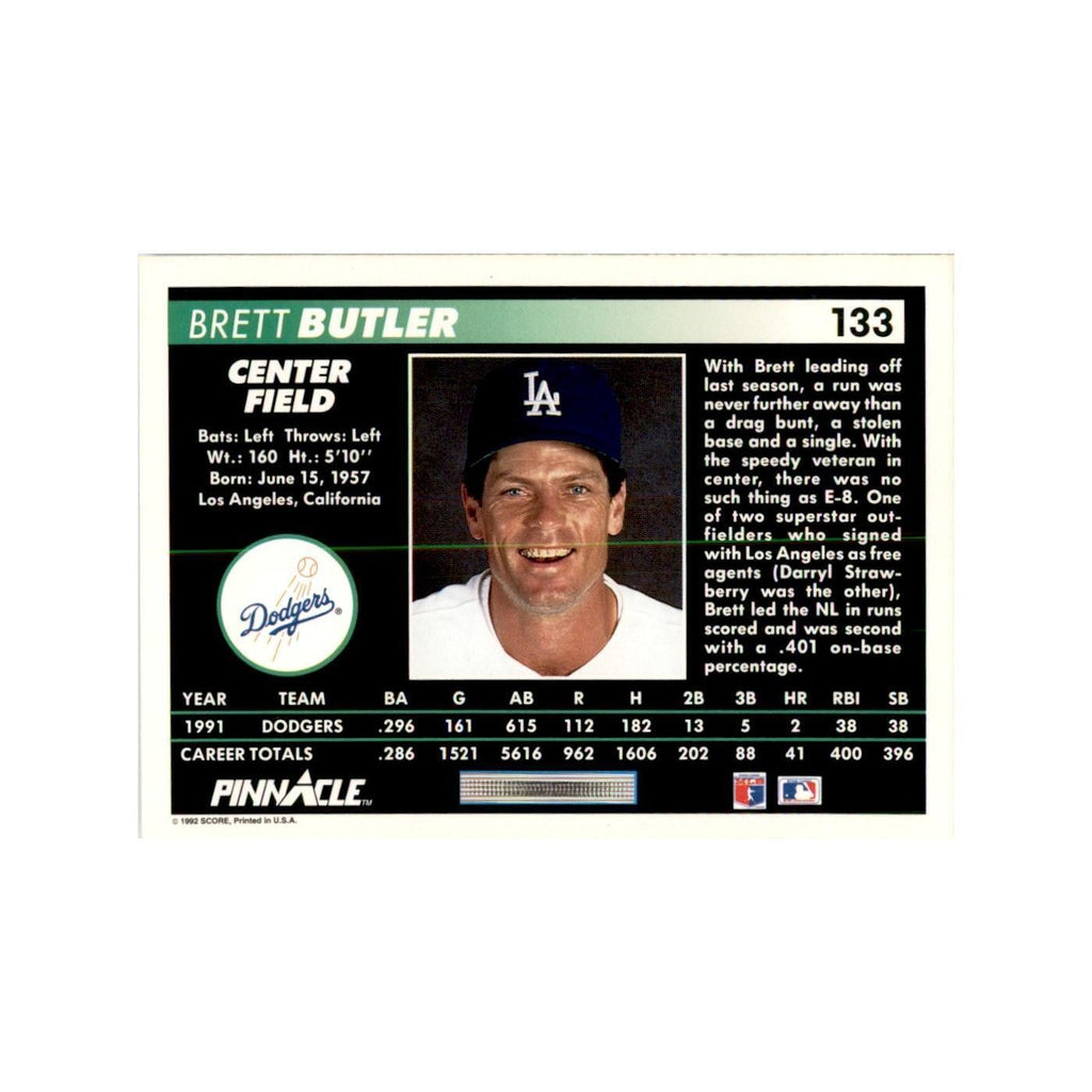 1992 Pinnacle Brett Butler Baseball Cards #133