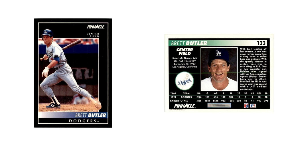 1992 Pinnacle Brett Butler Baseball Cards #133