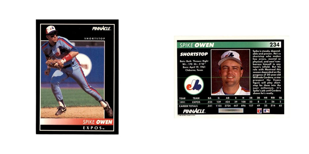 1992 Pinnacle Spike Owen Baseball Cards #234
